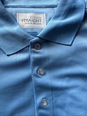 Long-Sleeve Golf Performance Polo Shirt in Light Blue ⛳️